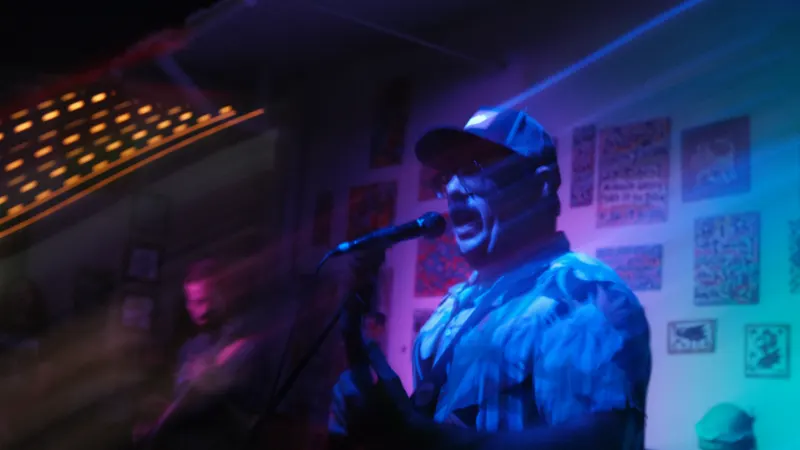Sod The Earth vocalist John Flynn at the microphone